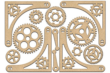 Set of MDF ornaments for decoration #194