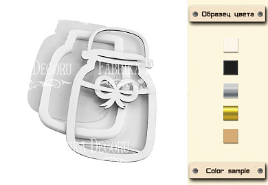 Заготовка для шейкера Баночка с бантом 6.5х11.5 см color_Milk