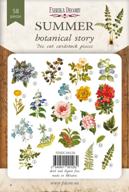 набор высечек, коллекция summer botanical story, 58 шт - 2 набор высечек, коллекция summer botanical story, 58 шт - 2
