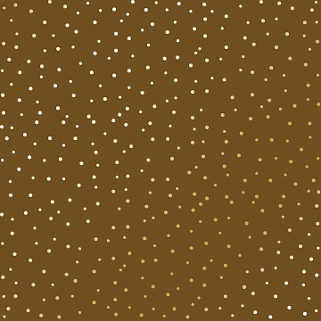 Sheet of single-sided paper with gold foil embossing, pattern Golden Drops, color Milk chocolate, 12"x12" 