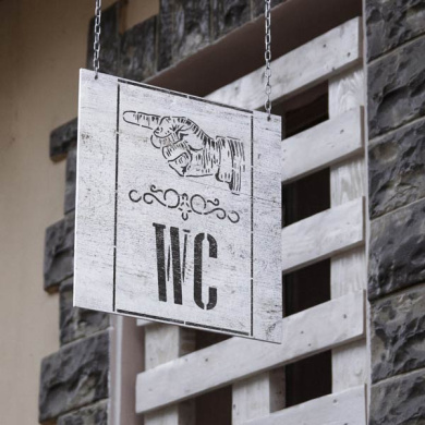 трафарет многоразовый xl (30х21см), указатель w/c #081 фабрика декору - 2