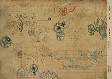 Kraft Decoupage Papier 29,7x21cm, “Scienze antiche”, #0055