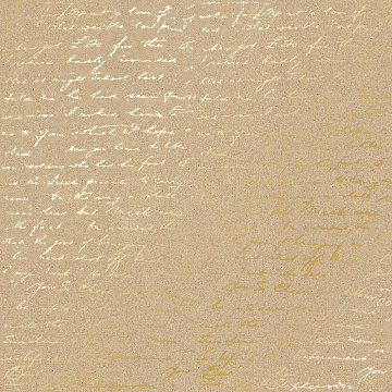 Sheet of single-sided paper with gold foil embossing, pattern "Golden Text Kraft"