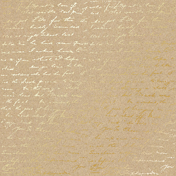 Sheet of single-sided paper with gold foil embossing, pattern "Golden Text Kraft"
