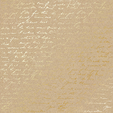 лист односторонней бумаги с фольгированием, дизайн golden text kraft, 30,5см х 30,5см