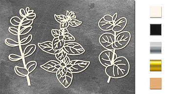 Chipboard embellishments set, Summer botanical diary #703