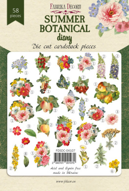 набор высечек, коллекция summer botanical diary, 58 шт - 2 набор высечек, коллекция summer botanical diary, 58 шт - 2