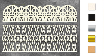 Chipboard embellishments set,  "Borders 1" #070