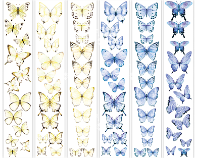 набор полос с картинками для декорирования бабочки 3 6 шт 5х30,5 см