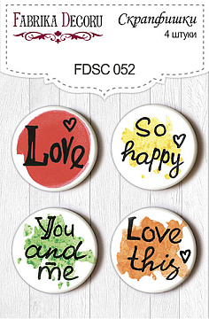 Set of 4pcs flair buttons for scrabooking #052