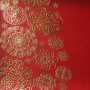 Piece of PU leather with gold stamping, pattern Golden Napkins Red, 50cm x 25cm - 1