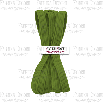Elastic flat cord, color green grass