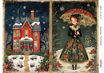 Decoupage card «Christmas Tale» #000736, 21cm x 29,7cm