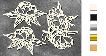 Chipboard embellishments set, Peony Garden #730