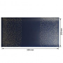 Piece of PU leather with gold stamping, pattern Golden Mini Drops Dark blue, 50cm x 25cm - 0