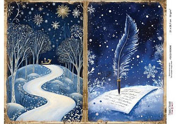 Decoupage card «Christmas Tale» #000806, 21cm x 29,7cm