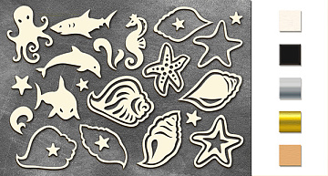 Chipboards set   "Marine life 2" #019