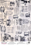 Деко веллум (лист кальки с рисунком) Vintage Kitchen utensils, А3 (29,7см х 42см)