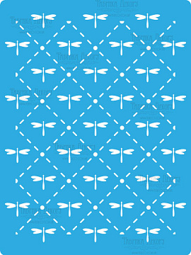 Stencil for crafts 15x20cm "Dragonfly background" #165