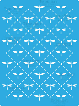 Stencil for crafts 15x20cm "Dragonfly background" #165