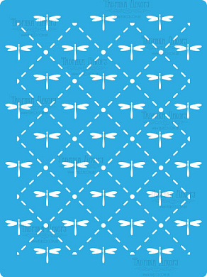 трафарет многоразовый 15x20см стрекозы фон #165 фабрика декору