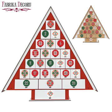 Advent calendar Christmas tree for 25 days with stickers numbers, DIY kit - 2