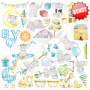 Double-sided scrapbooking paper set My cute Baby elephant boy 12"x12", 10 sheets - 11
