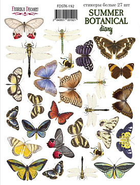 Set of stickers 27pcs Summer botanical diary  #192