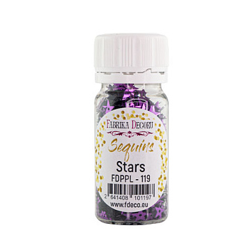 Sequins Stars, blackberry metallic, #119