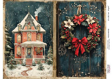Decoupage card «Christmas Tale» #000729, 21cm x 29,7cm