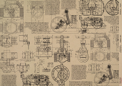 декупажная карта на крафт бумаге 42x29,7 см, "scienze antiche", #0037 фабрика декору