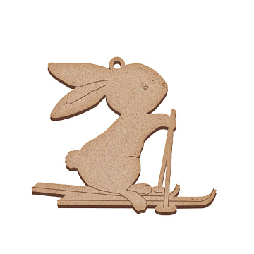Blank for decoration, Bunny on skis, #507