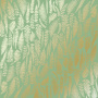 Sheet of single-sided paper with gold foil embossing, pattern Golden Fern, color Avocado