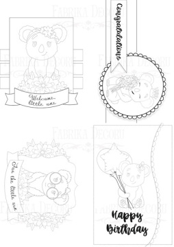 Set of 8pcs 10х15cm for coloring and creating greeting cards Puffy Fluffy Girl EN - 2