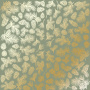Sheet of single-sided paper with gold foil embossing, pattern "Golden Pine cones Olive"