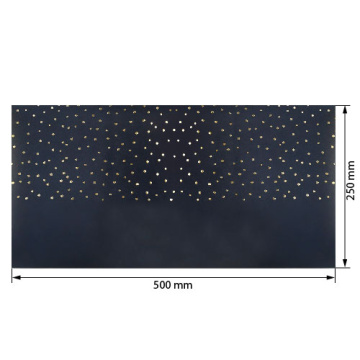 Piece of PU leather for bookbinding with gold pattern Golden Drops Dark blue, 50cm x 25cm - 2