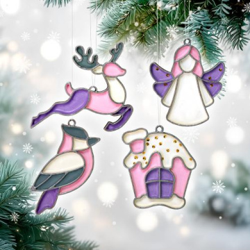 Art Stained Glass Kit “Marshmallow Christmas", for painting by numbers - 2