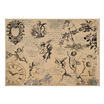 Arkusz kraft papieru z wzorem Vintage women's world #05, 42x29,7 cm