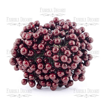 Set of lacquer guelder rose berries, Cherry, 20pcs