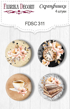 Set mit 4 Flair-Knöpfen zum Scrapbooking von „Sentimental Story 1“ #311