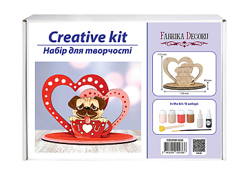 DIY wooden coloring set, desk composition "I love you", #038