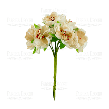 Set of flowers of the apple tree beige, 6 pcs