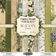 набор двусторонней бумаги для скрапбукинга botany summer 20x20 см 10 листов