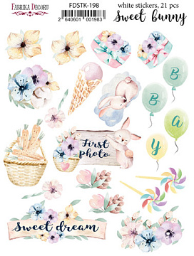 Set of stickers 21pcs Sweet bunny  #198