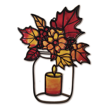 Art Stained Glass Kit “Autumn Candle", for painting by numbers
