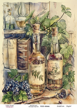 Decoupage card #0666, 21x29,7 cm