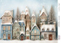 Decoupage card «Christmas houses-028» #000878, 21cm x 29,7cm