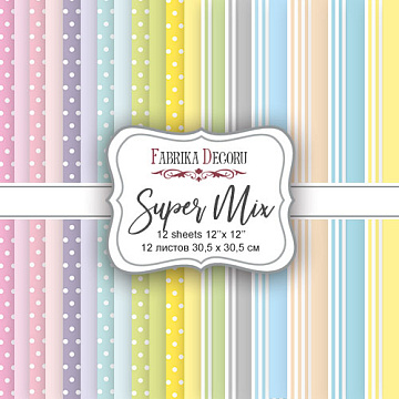 Doppelseitig Scrapbooking Papiere Satz Super Mix, 30.5 cm x 30.5 cm, 12 Blätter