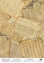 Деко веллум (лист кальки с рисунком) Старинные ноты, А3 (29,7см х 42см)