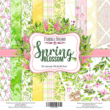 Doppelseitiges Scrapbooking-Papier-Set Frühlingsblüte, 30.5 cm x 30.5cm, 10 Blätter